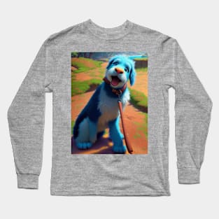 Monty the Blue Dog Long Sleeve T-Shirt